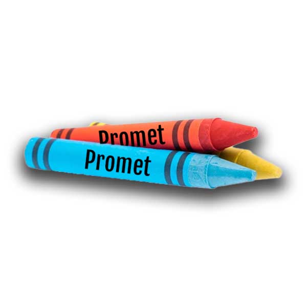 Crayón de cera, marca Promet. Jumbo, por unidad.