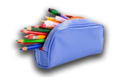 Estuche escolar porta lápices en varios colores.