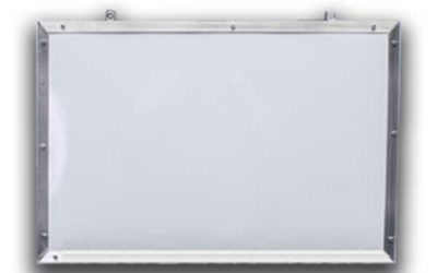 Pizarrón fórmica blanca, marco de aluminio 120 x 240 cm.